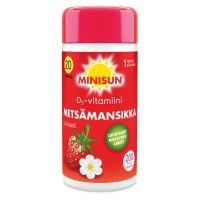 Minisun D-vitamiini 20 mikrog Metsämansikka 200 tabl