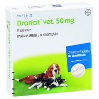 Droncit vet 50 mg 2 fol tabletti