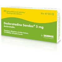 DESLORATADINE SANDOZ 5 mg 30 fol tabletti, kalvopäällysteinen