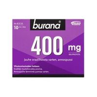 BURANA 400 mg 10 kpl jauhe oraaliliuosta varten, annospussi