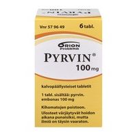 PYRVIN 100 mg 6 kpl tabletti, kalvopäällysteinen