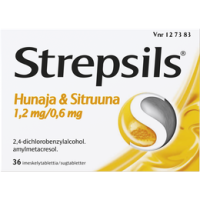 STREPSILS HUNAJA & SITRUUNA 1,2/0,6 mg 36 fol imeskelytabletti