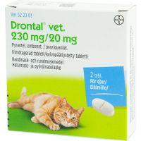 Drontal vet. 230 mg / 20 mg 2 fol tabletti, kalvopäällysteinen