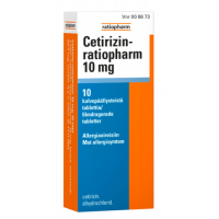 CETIRIZIN-RATIOPHARM 10 mg 10 fol tabletti, kalvopäällysteinen