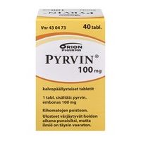 PYRVIN 100 mg 40 kpl tabletti, kalvopäällysteinen