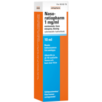 NASO-RATIOPHARM 1 mg/ml 10 ml nenäsumute, liuos