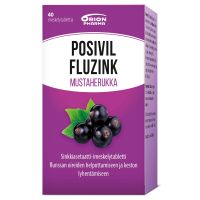 Posivil Fluzink mustaherukka 40 tabl imeskelytabletti