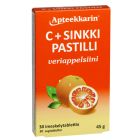 Apteekkarin C+ Sinkki pastilli veriappelsiini 30 KPL